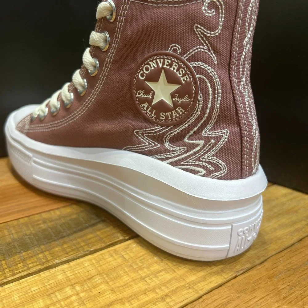 CONVERSE Chuck Taylor All Star Move Platform Western Embroidered Women Sneakers - Picture 4 of 5